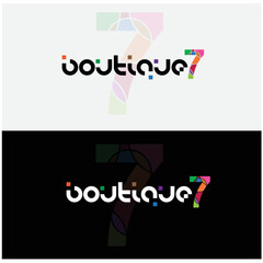 Boutique Modern typography colorful logo