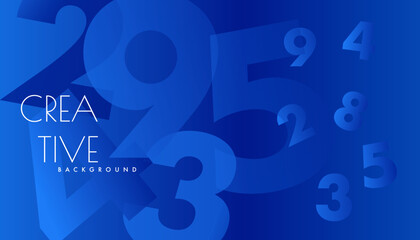 Modern shape blue number abstract background elegant design