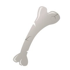 Cracked bone - creative, modern cartoon style object