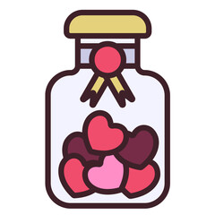 heart glass jar  icon