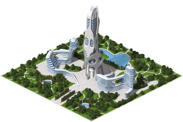 3D Game Architecture for a Futuristic City
