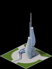 Futuristic City Architecture for a 3D Game
