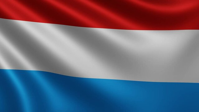 Luxembourgish flag fluttering in the wind close up, national flag of Luxembourg waving in 3d, Luxembourg flag in 4k resolution, Luxembourg flag waving close up 3d. High quality 4k footage