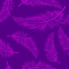 Bird Feather Hand Drawn Seamless Pattern Background Illustration