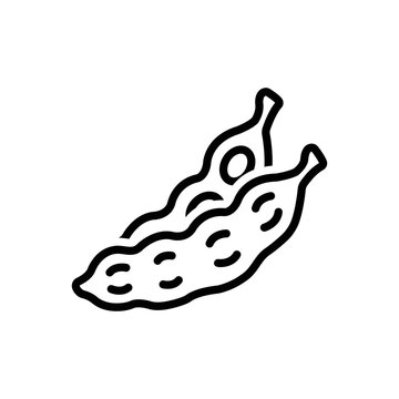 Black line icon for pod pea