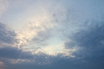 Colourful cloudy twilight beautiful sky cityscape sunset and morning sunrise. Dramatic evening night early morning view. Panoramic nature background concept. Copy space for text. World environment day