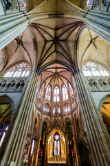 Obraz premium Interior of the Cathedral of Saint Mary, Bayonne, France.