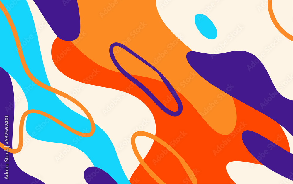 Poster abstract fluid background pattern in colorful shape design. modern retro design style for poster, fl