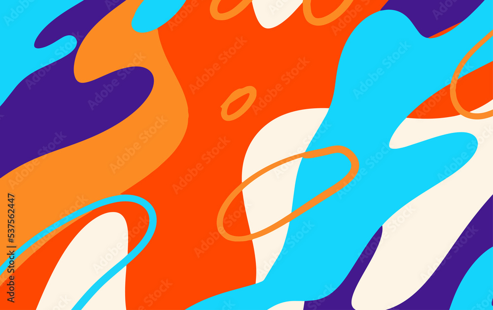 Poster abstract fluid background pattern in colorful shape design. modern retro design style for poster, fl