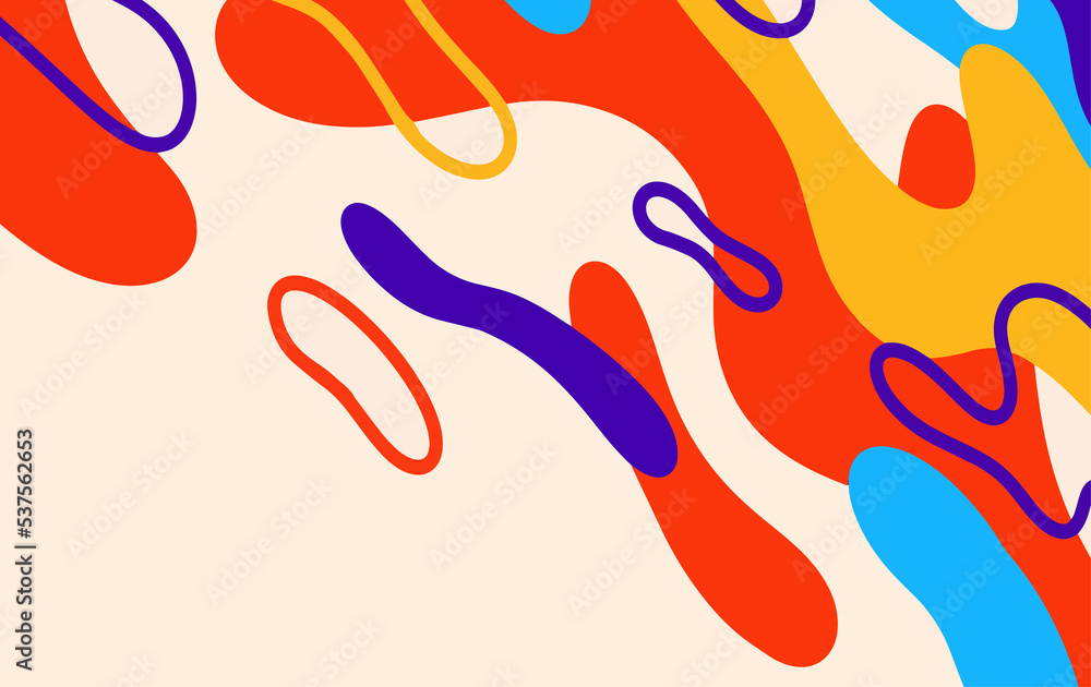 Poster abstract fluid background pattern in colorful shape design. modern retro design style for poster, fl