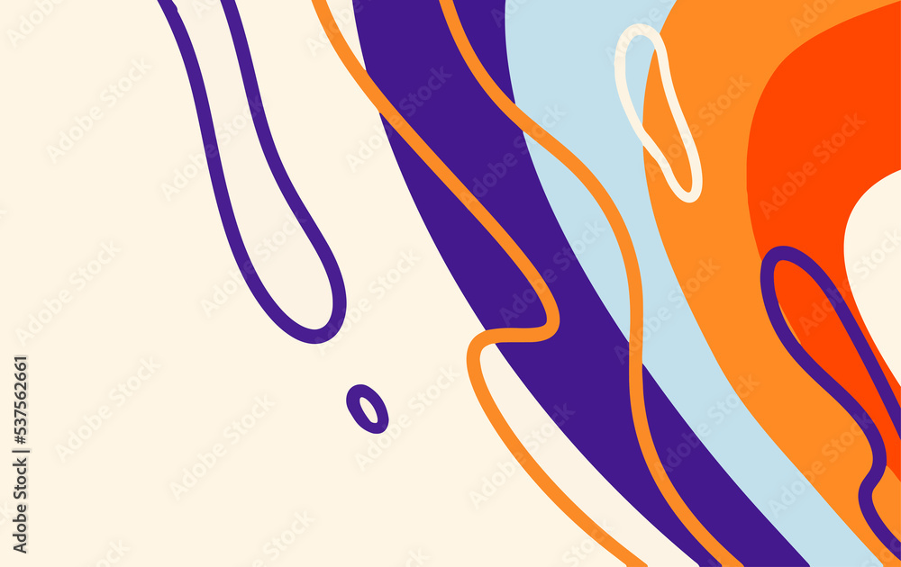 Fototapete abstract fluid background pattern in colorful shape design. modern retro design style for poster, fl