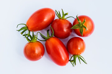 mini tomatoes on white background
