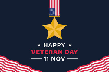 Veteran day vector background banner poster