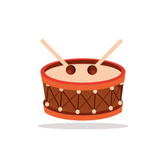 Art illustration icon logo music tools design concept symbol of drum