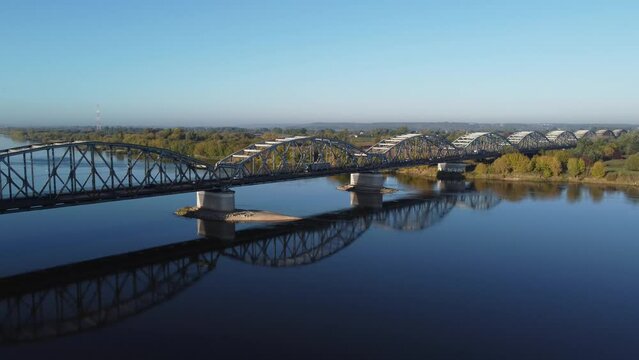The city of Grudziadz - the longest road and rail bridge in Poland.