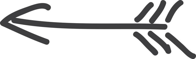 Boho arrow doodle. Black hand drawn symbol