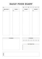 Daily Food Diary planner