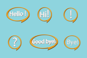 Speech bubble with question mark. 3d vector icon. 