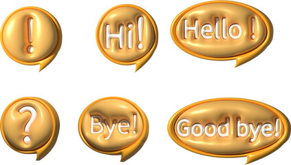 Speech bubble with question mark. 3d vector icon.