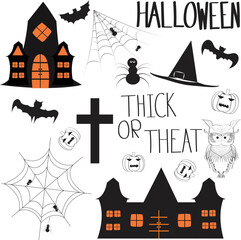 Seamless tartan plaid pattern in Halloween Orange Color.