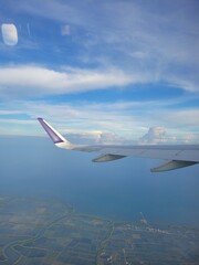 View of the land from airplane window