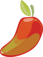 Mango icon. Cartoon sweet fruit. Vegan food