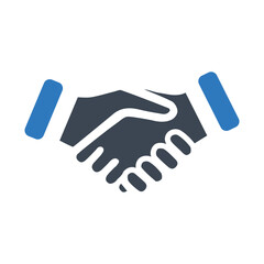Business handshake / contract agreement flat vector icon for apps and websites
