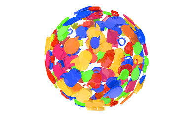 Talk bubble speech icon. Hand holding blank