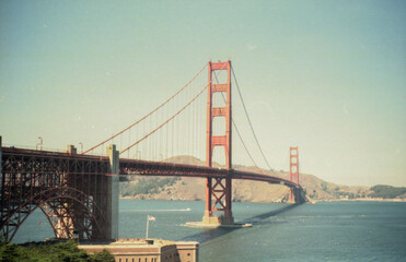 San Francisco golden gate bridge in summertime