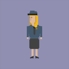 pixel art illustration draw artwork bit design character icon symbol person profession of police security officer