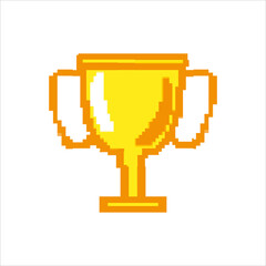 art illustration draw artwork pixel character icon symbol design concept video game set of trophy champ cup 
