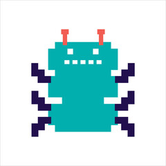 pixel art illustration draw artwork design character bit icon symbol set of alien monster video game