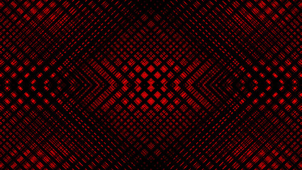 czarne i czerwone wzory w symetrycznej abstrakcji