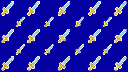 art illustration draw artwork background pixel character icon symbol design concept set of sword warrior