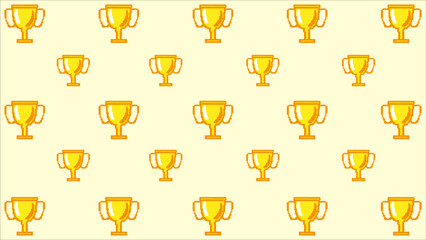 art illustration draw artwork background pixel character icon symbol design concept video game set of trophy champ cup 