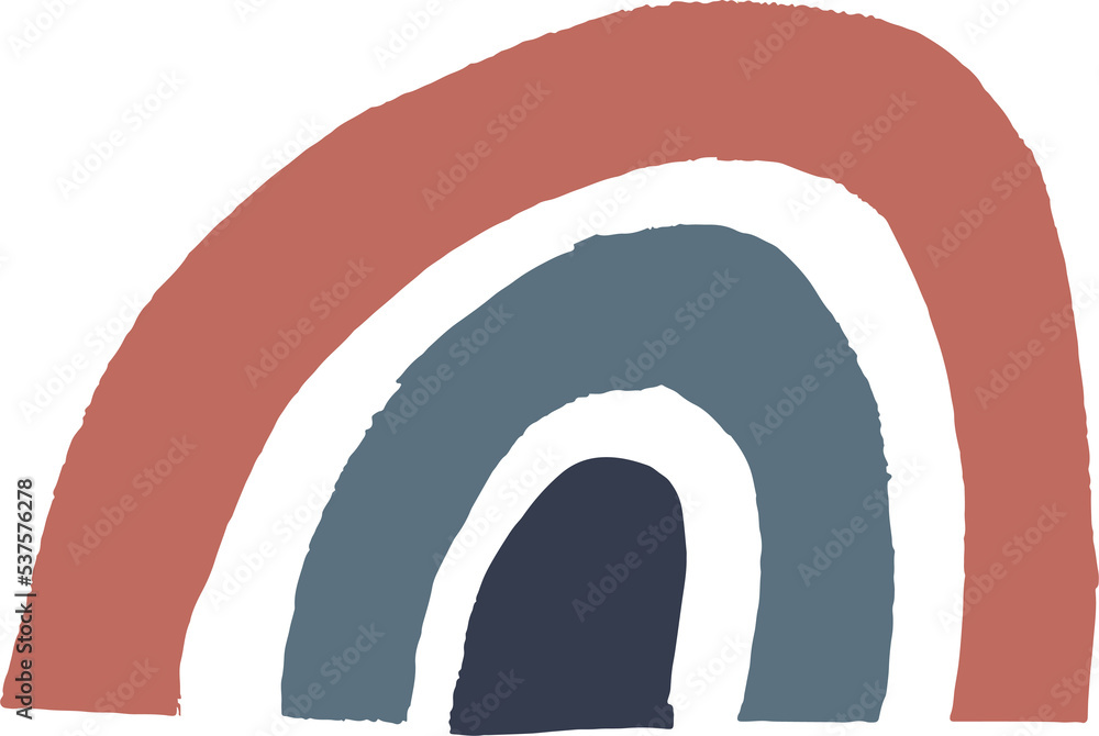 Aufkleber Abstract boho shape in rough outline hand drawn illustration for design element.