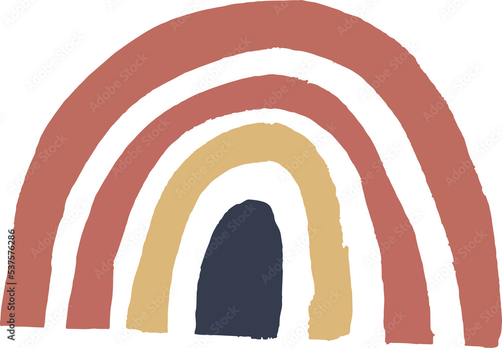 Aufkleber Abstract boho shape in rough outline hand drawn illustration for design element.