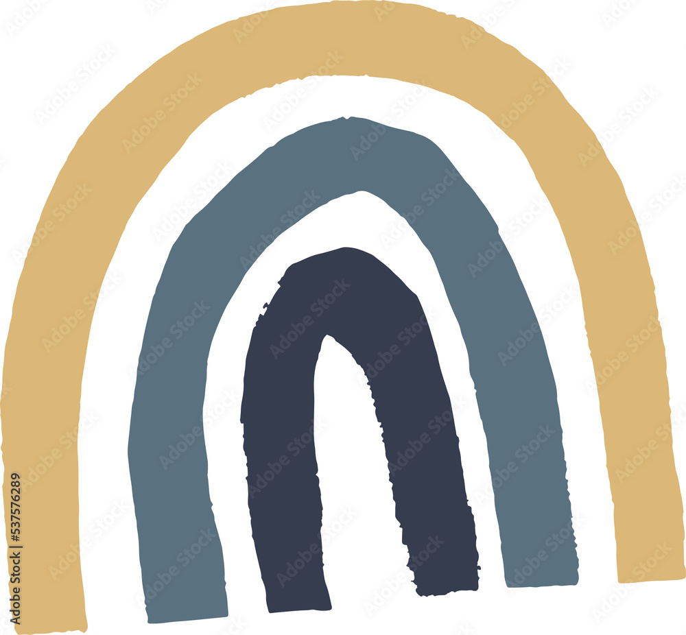 Poster abstract boho shape in rough outline hand drawn illustration for design element.