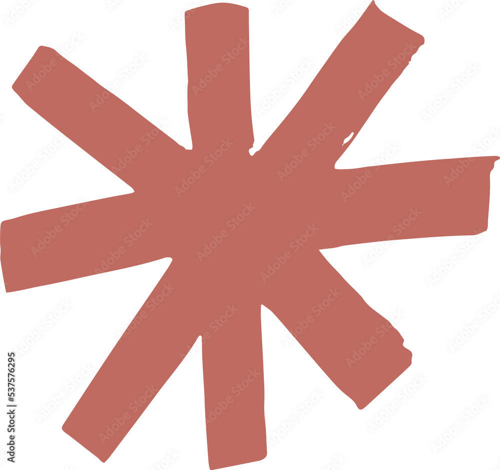 Aufkleber boho star shape in rough outline hand drawn illustration for design element.