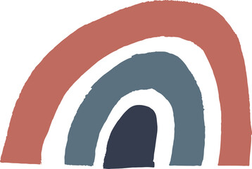 Abstract boho shape in rough outline hand drawn illustration for design element.