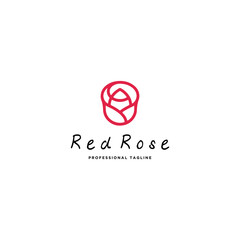 rose logo flower vector icon illustration design template