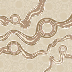 Aboriginal dot art vector connection background