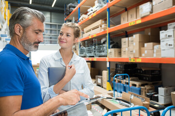 a team of workers in warehouse