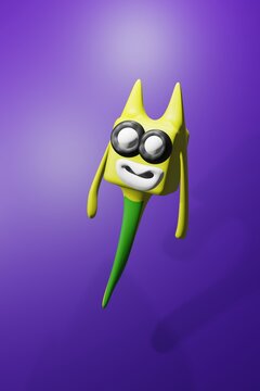 qute yellow icon in 3d rendering