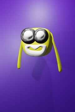 qute yellow icon in 3d rendering