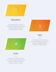 Vertical infographic design with icons and 3 options or steps. Thin line. Infographics business concept. Can be used for info graphics, flow charts, presentations, mobile web sites, printed materials.