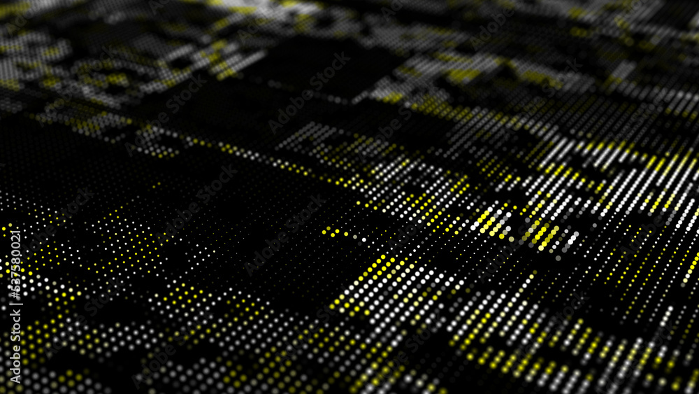 Poster network connection technology. abstract halftone motherboard background with points. digital futuris
