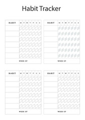 Black and white habit tracker