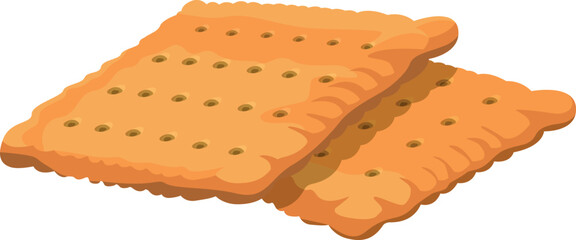 Salt squared biscuit pile. Cartoon cookie icon
