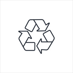 recycling thin line icons. Vector illustration isolated on white. Editable stroke